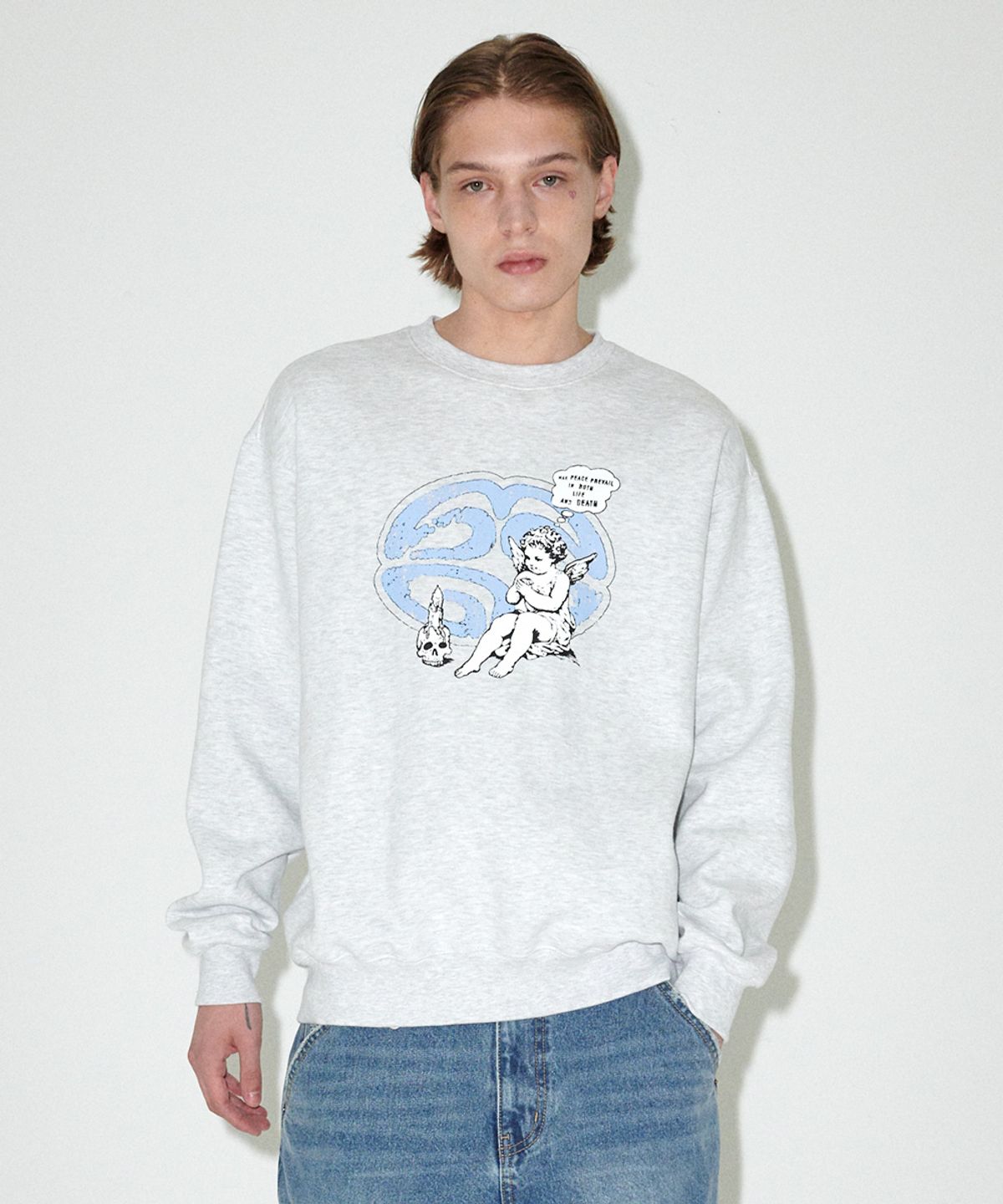 마하그리드(MAHAGRID) ANGEL ECLIPSE SWEATSHIRT LIGHT GREY(MG2EFMM461A)