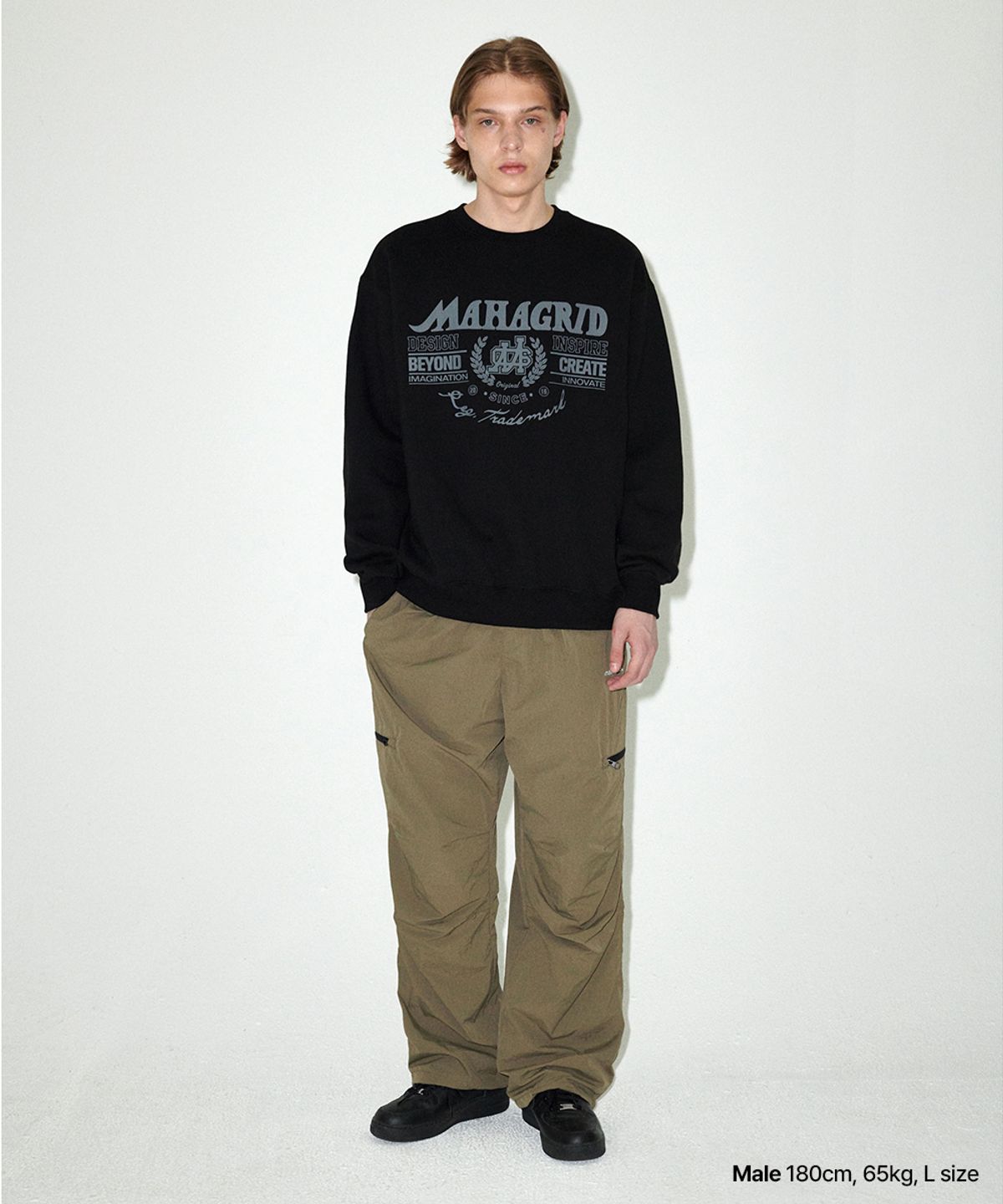 마하그리드(MAHAGRID) TRADEMARK SWEATSHIRT BLACK(MG2EFMM462A)
