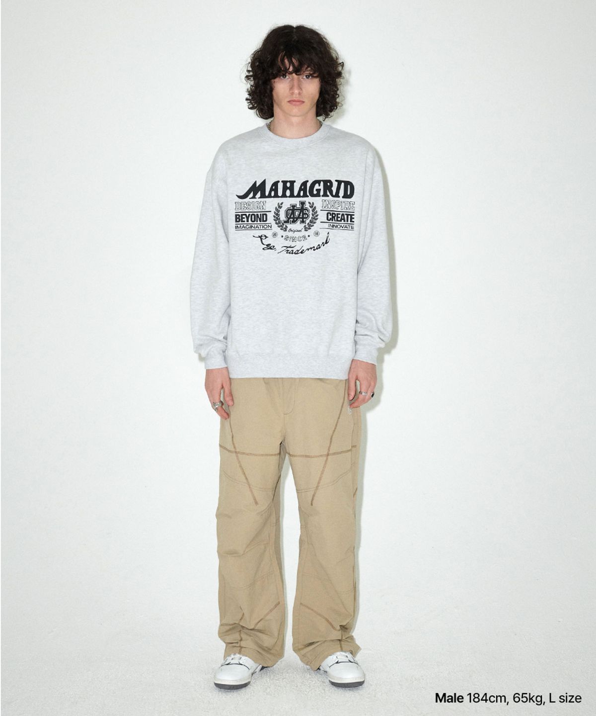 마하그리드(MAHAGRID) TRADEMARK SWEATSHIRT LIGHT GREY(MG2EFMM462A)