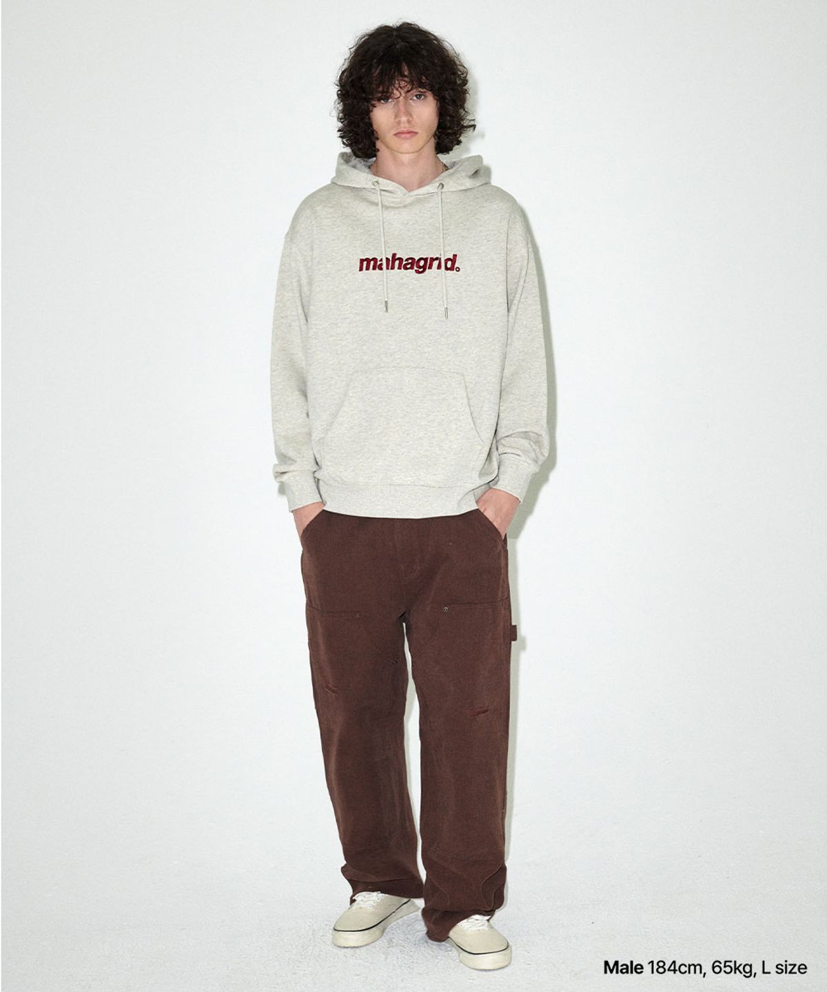 마하그리드(MAHAGRID) BASIC LOGO HOODIE OATMEAL(MG2EFMM407A)
