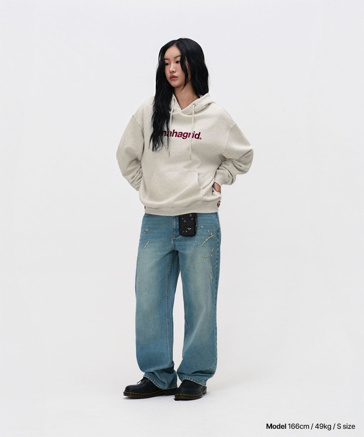 마하그리드(MAHAGRID) BASIC LOGO HOODIE OATMEAL(MG2EFMM407A)
