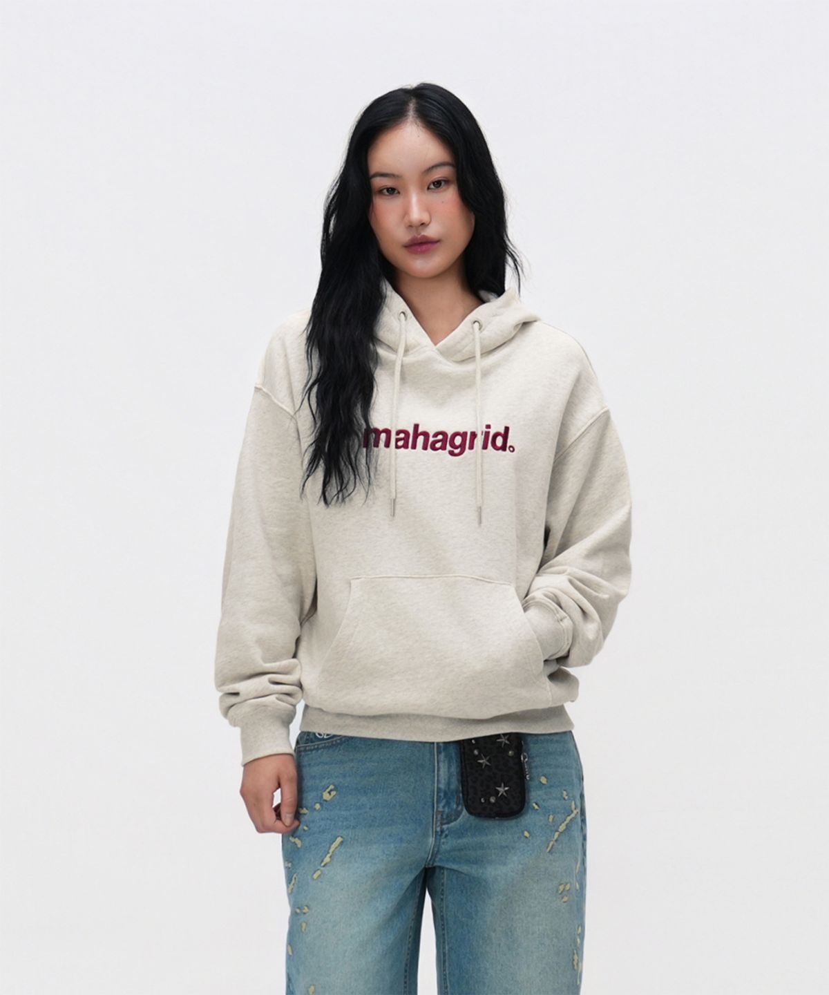 마하그리드(MAHAGRID) BASIC LOGO HOODIE OATMEAL(MG2EFMM407A)