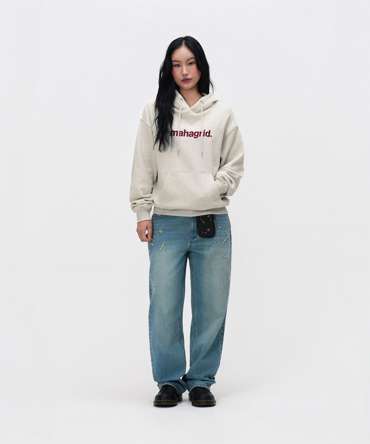 마하그리드(MAHAGRID) BASIC LOGO HOODIE OATMEAL(MG2EFMM407A)