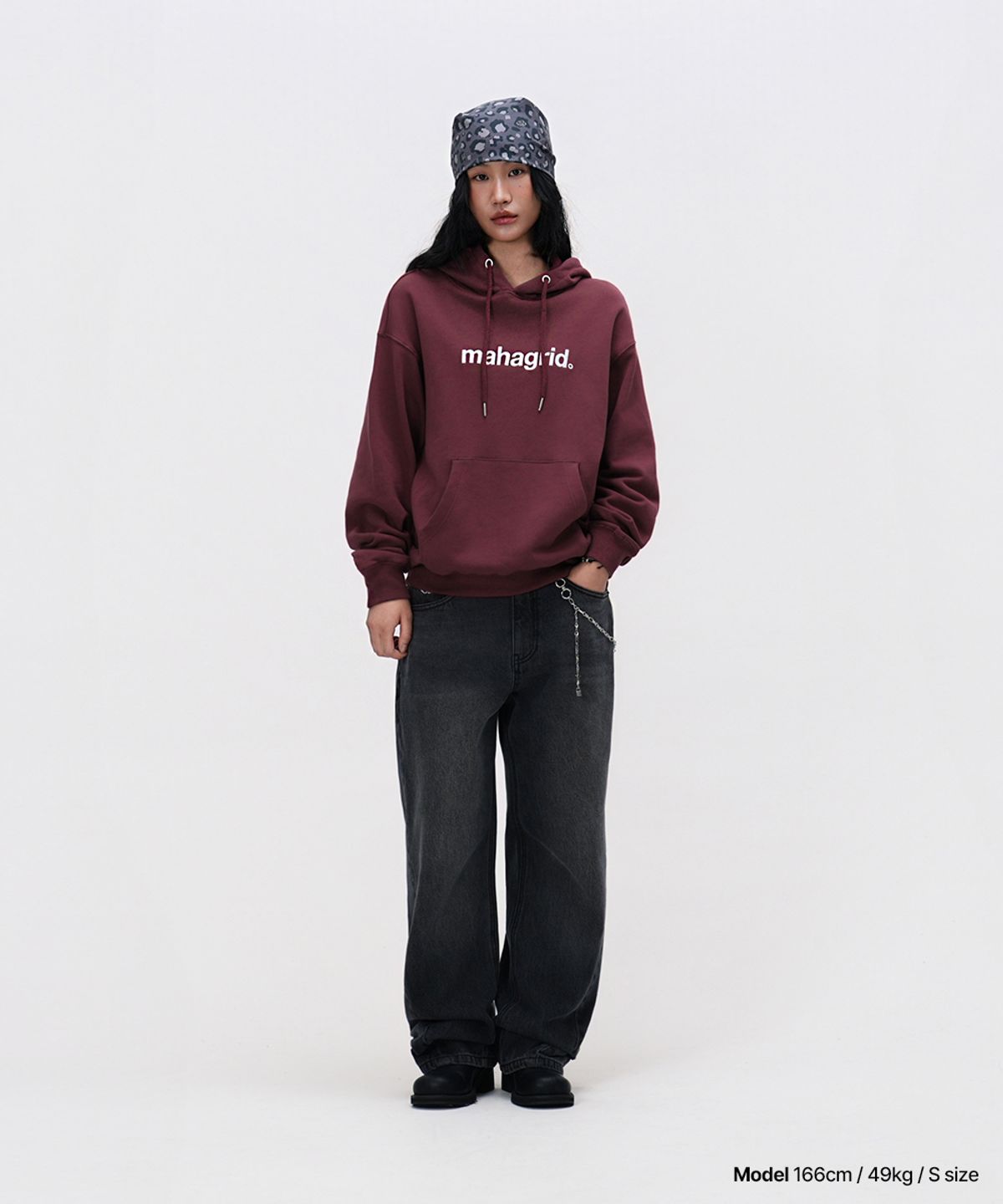 마하그리드(MAHAGRID) BASIC LOGO HOODIE BURGUNDY(MG2EFMM407A)