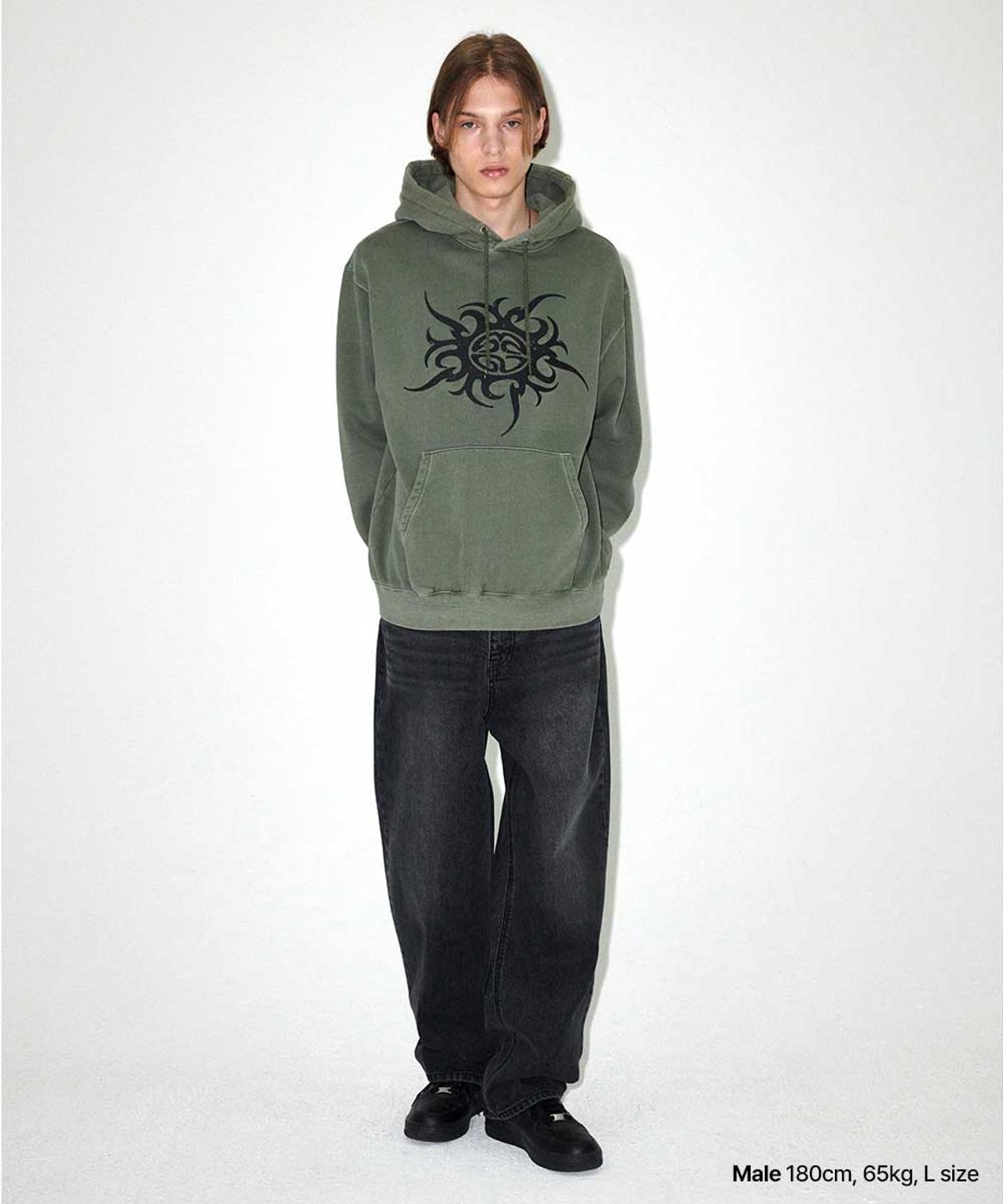 마하그리드(MAHAGRID) TRIBAL ECLIPSE PIGMENT HOODIE_3colors