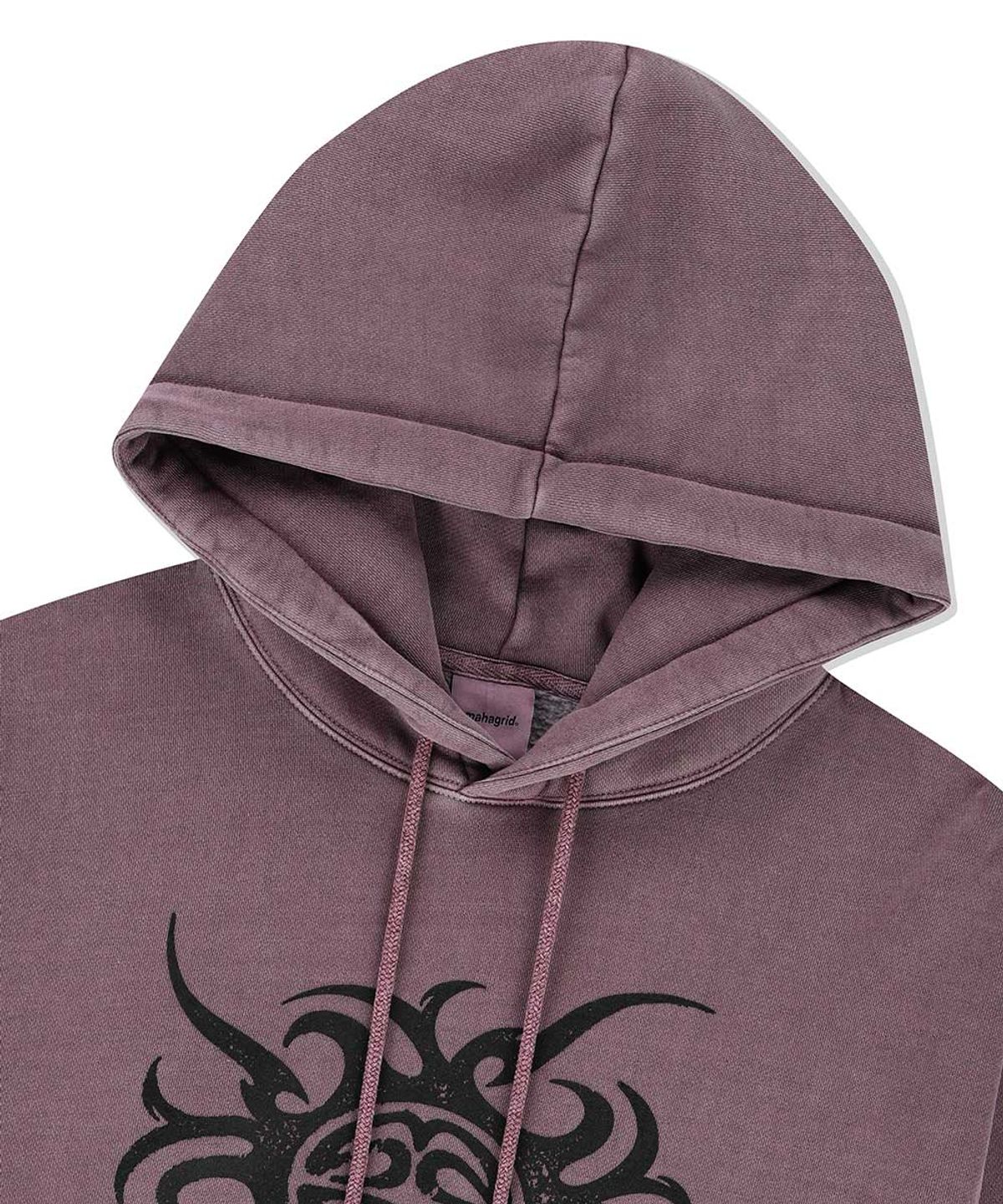 마하그리드(MAHAGRID) TRIBAL ECLIPSE PIGMENT HOODIE BURGUNDY(MG2EFMM408A)