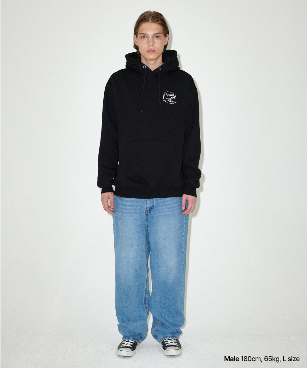 마하그리드(MAHAGRID) LEAVE YOUR MARK HOODIE BLACK(MG2EFMM418A)