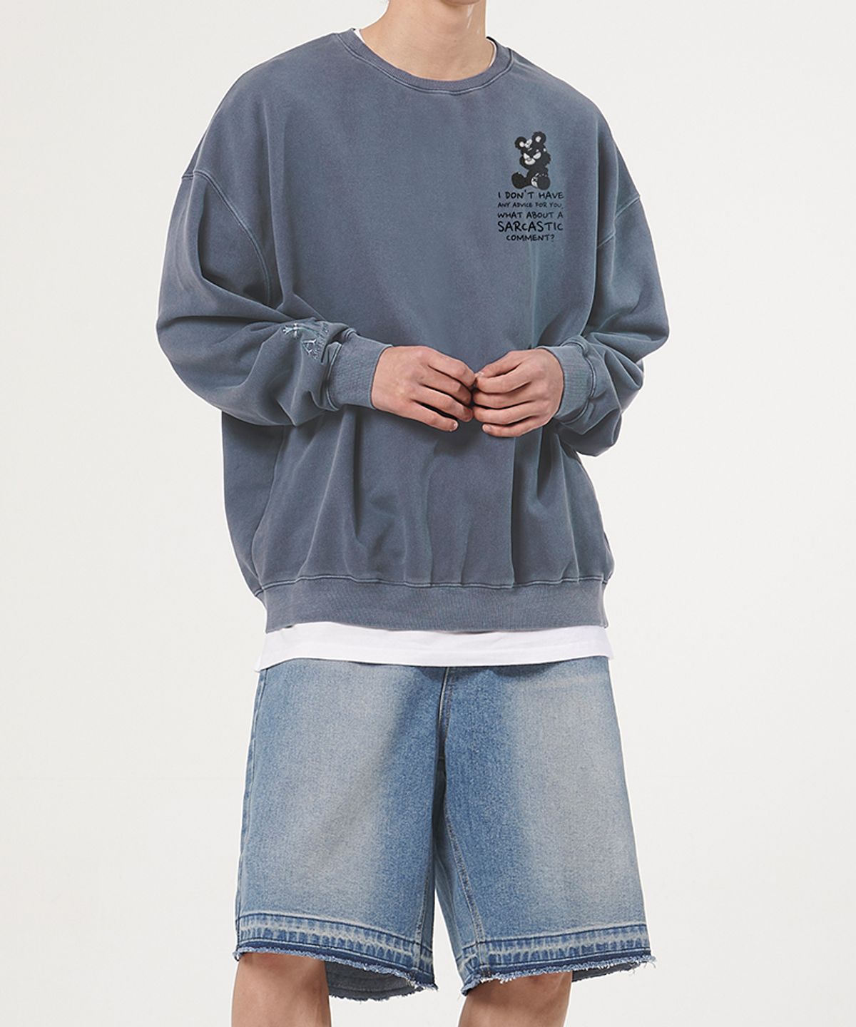 아티스트웨어(ARTISTWEAR) [ATW] 노어드바이스 피그먼트 맨투맨_GR