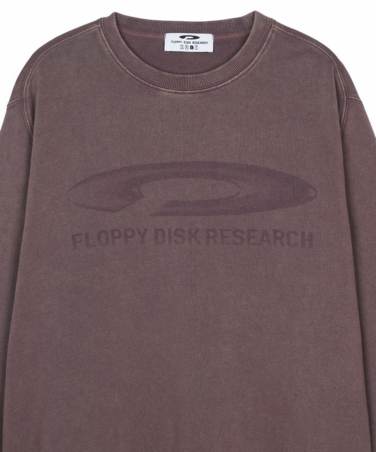 에프디알(FDR) Pigment Washed Disk Logo Crewneck Purple