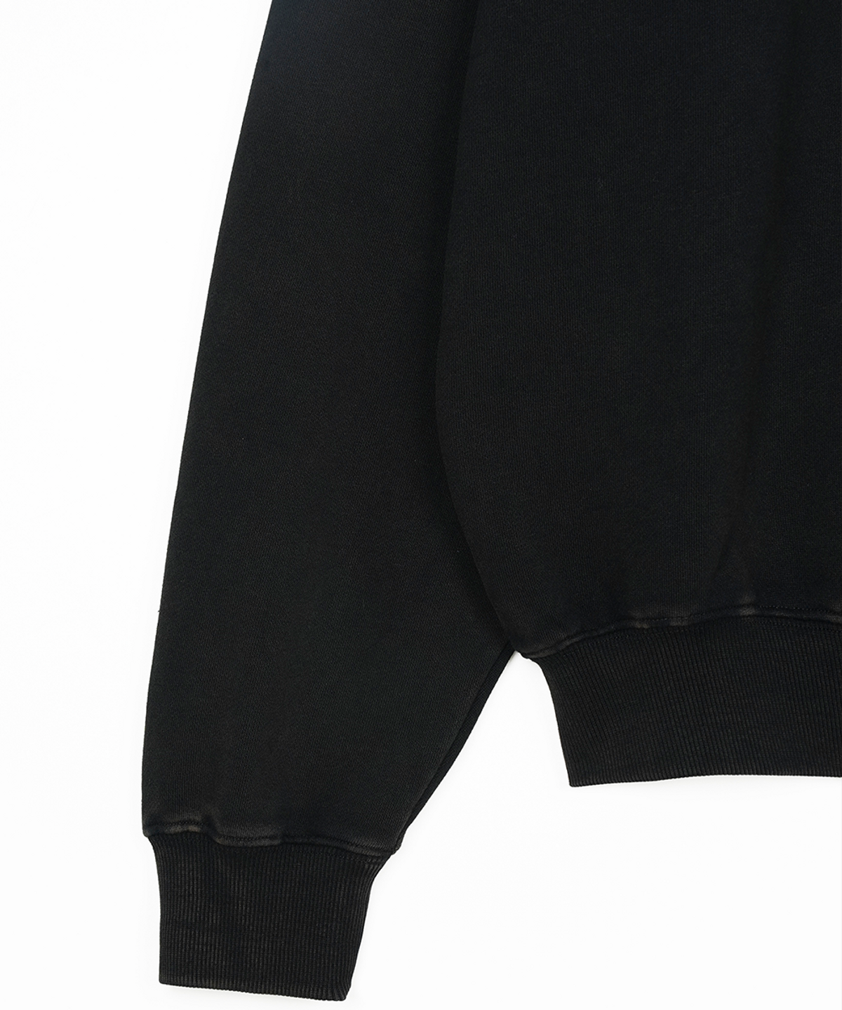 에프디알(FDR) Pigment Washed Disk Logo Crewneck Black