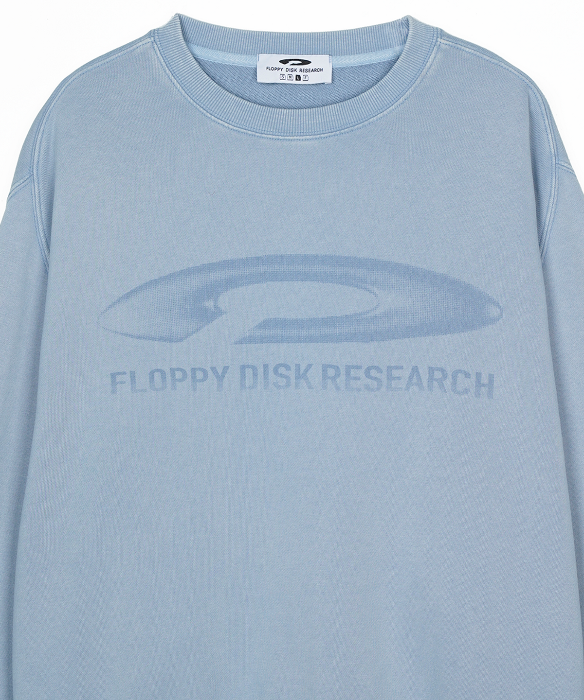 에프디알(FDR) Pigment Washed Disk Logo Crewneck Blue