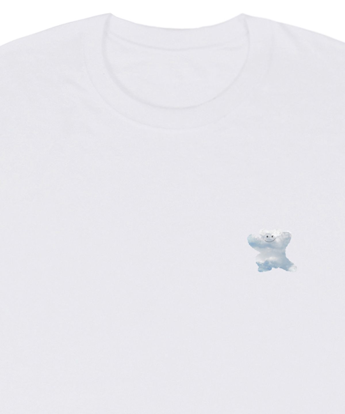 그레이버(GRAVER) [UNISEX]스몰 구름 베어스마일 롱슬리브 티셔츠_화이트