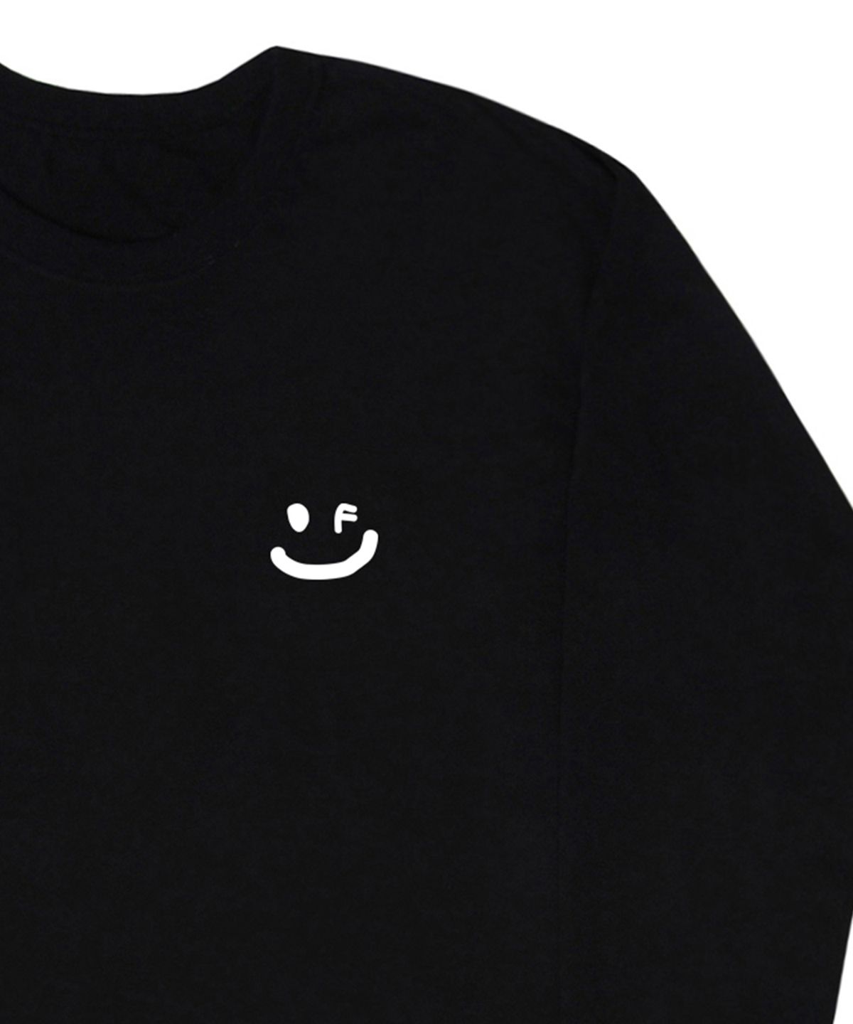 그레이버(GRAVER) [UNISEX]스몰 드로잉스마일 롱슬리브 티셔츠_블랙