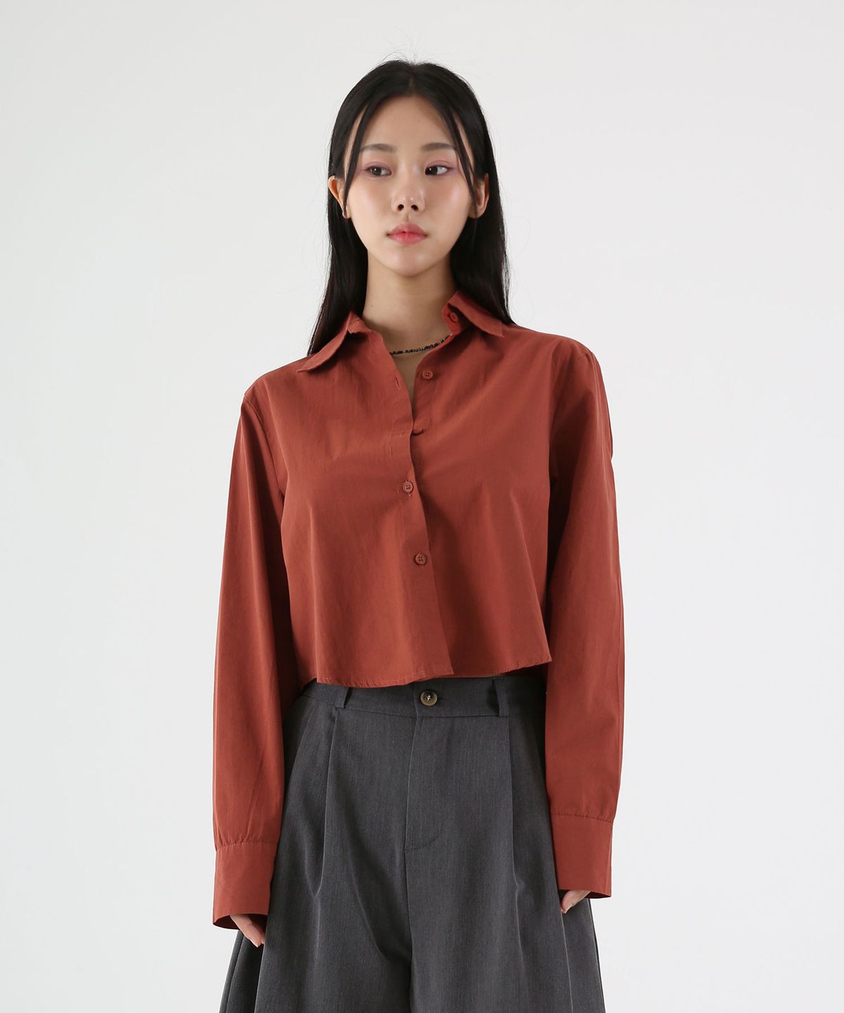 음(UMM) 여자 베이직워싱 크롭셔츠 4COLOR