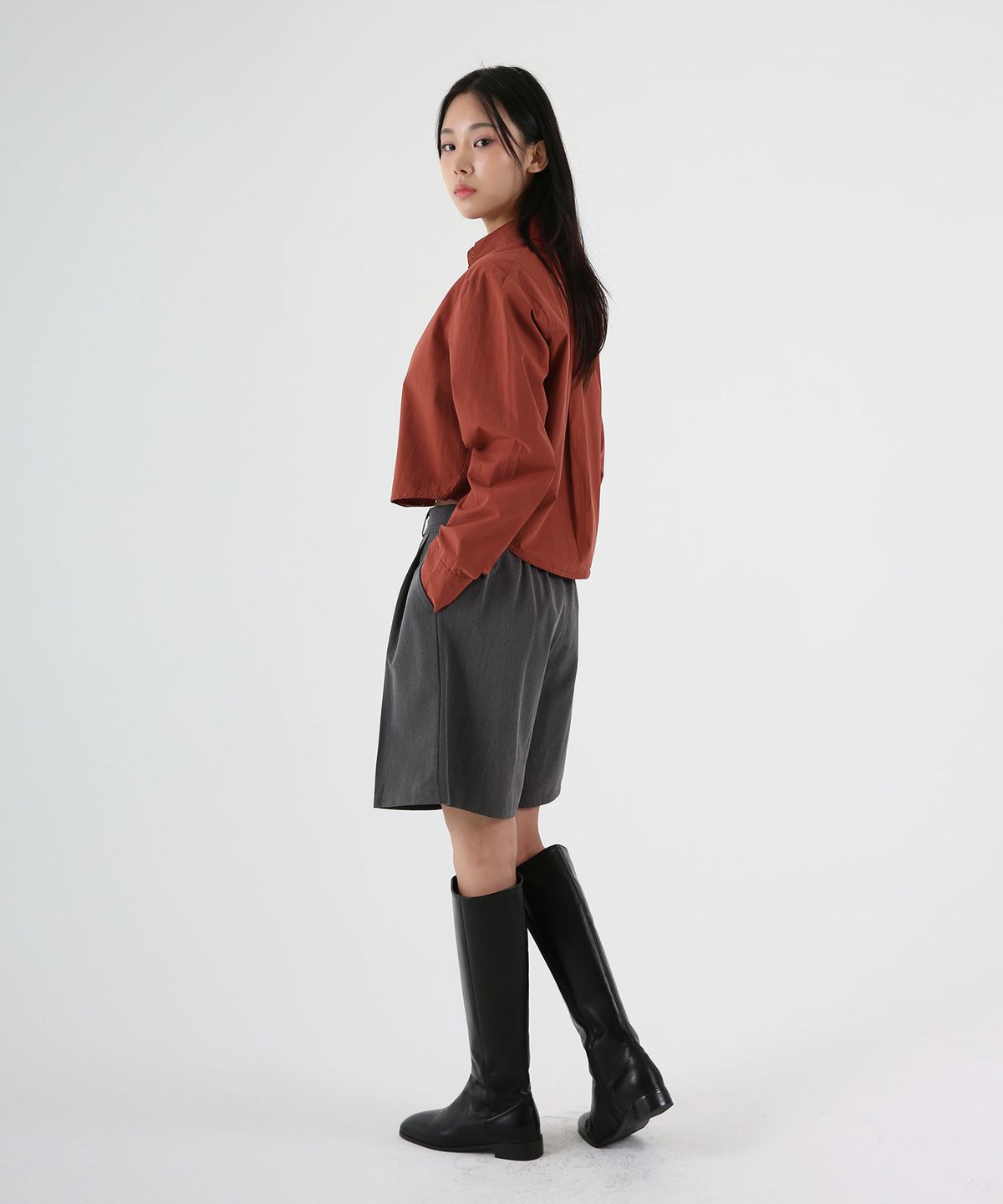 음(UMM) 여자 베이직워싱 크롭셔츠 4COLOR