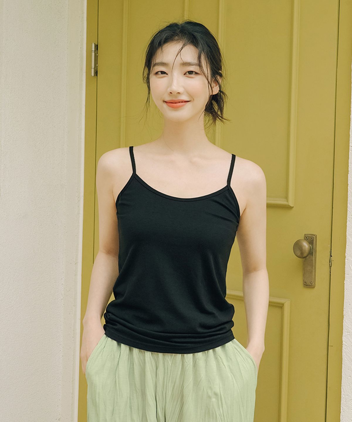파란(PALAN) 여성용 데일리 면 스판 끈나시 3p