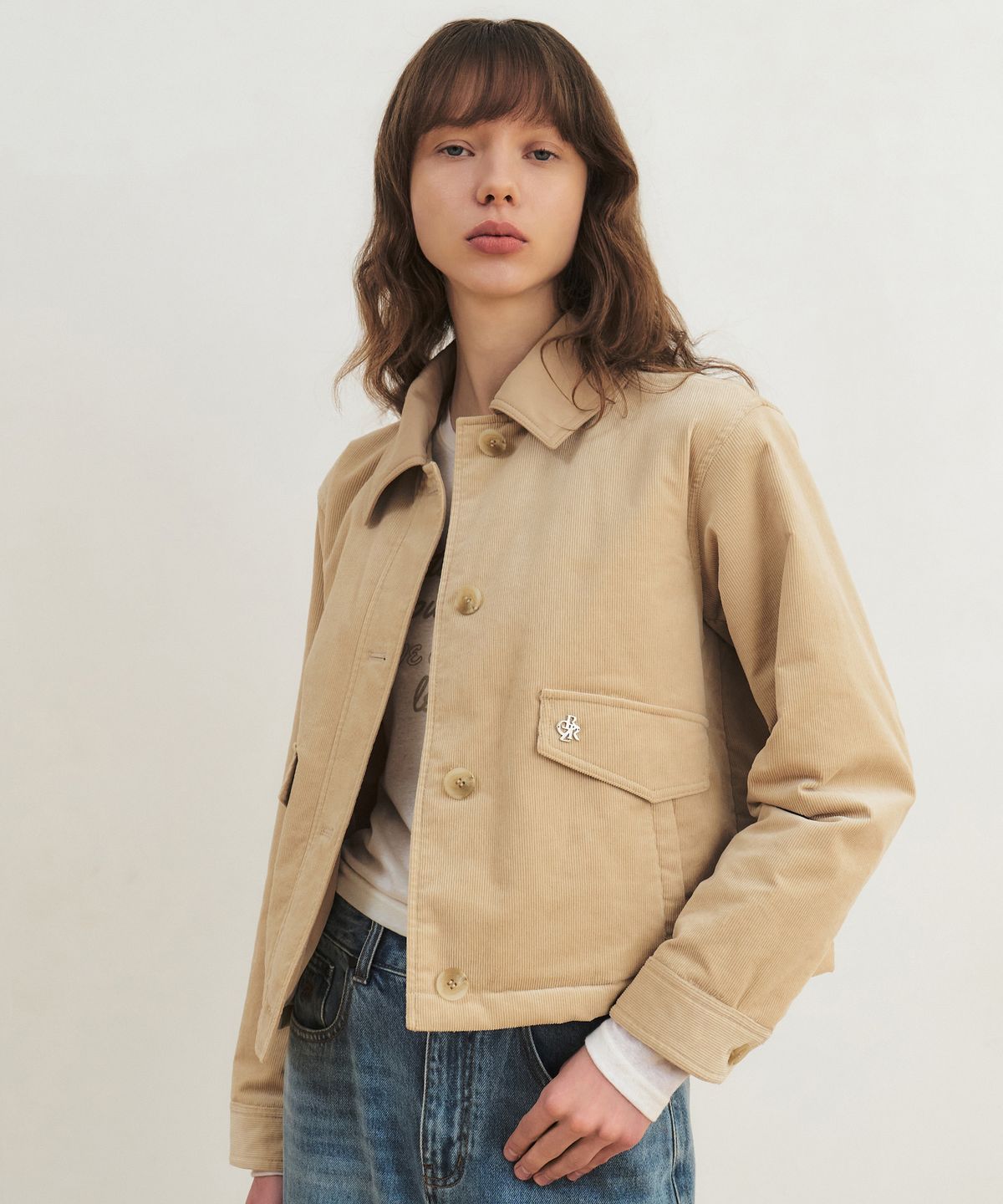 시티브리즈(CITYBREEZE) 코듀로이 패디드 점퍼_BEIGE