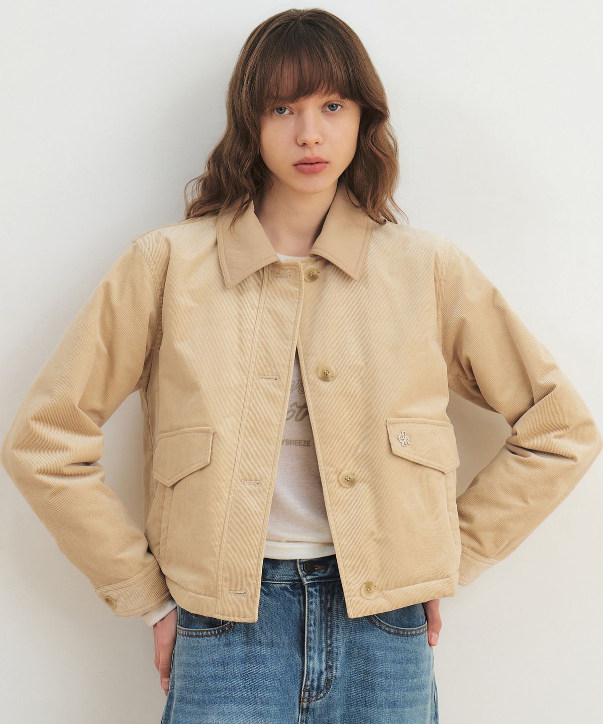 시티브리즈(CITYBREEZE) 코듀로이 패디드 점퍼_BEIGE
