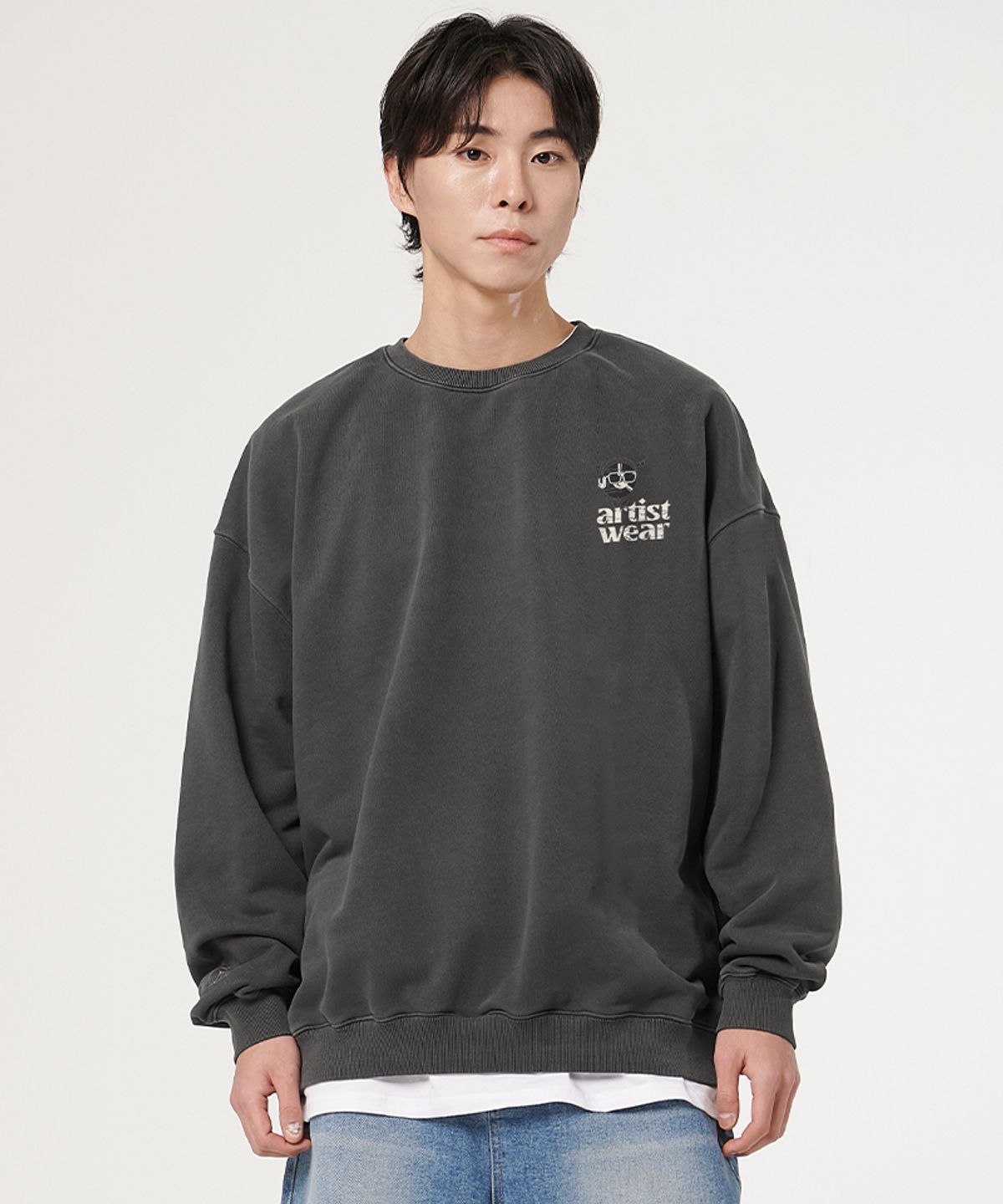 아티스트웨어(ARTISTWEAR) [ATW] 퍼니투데이 피그먼트 맨투맨_GB
