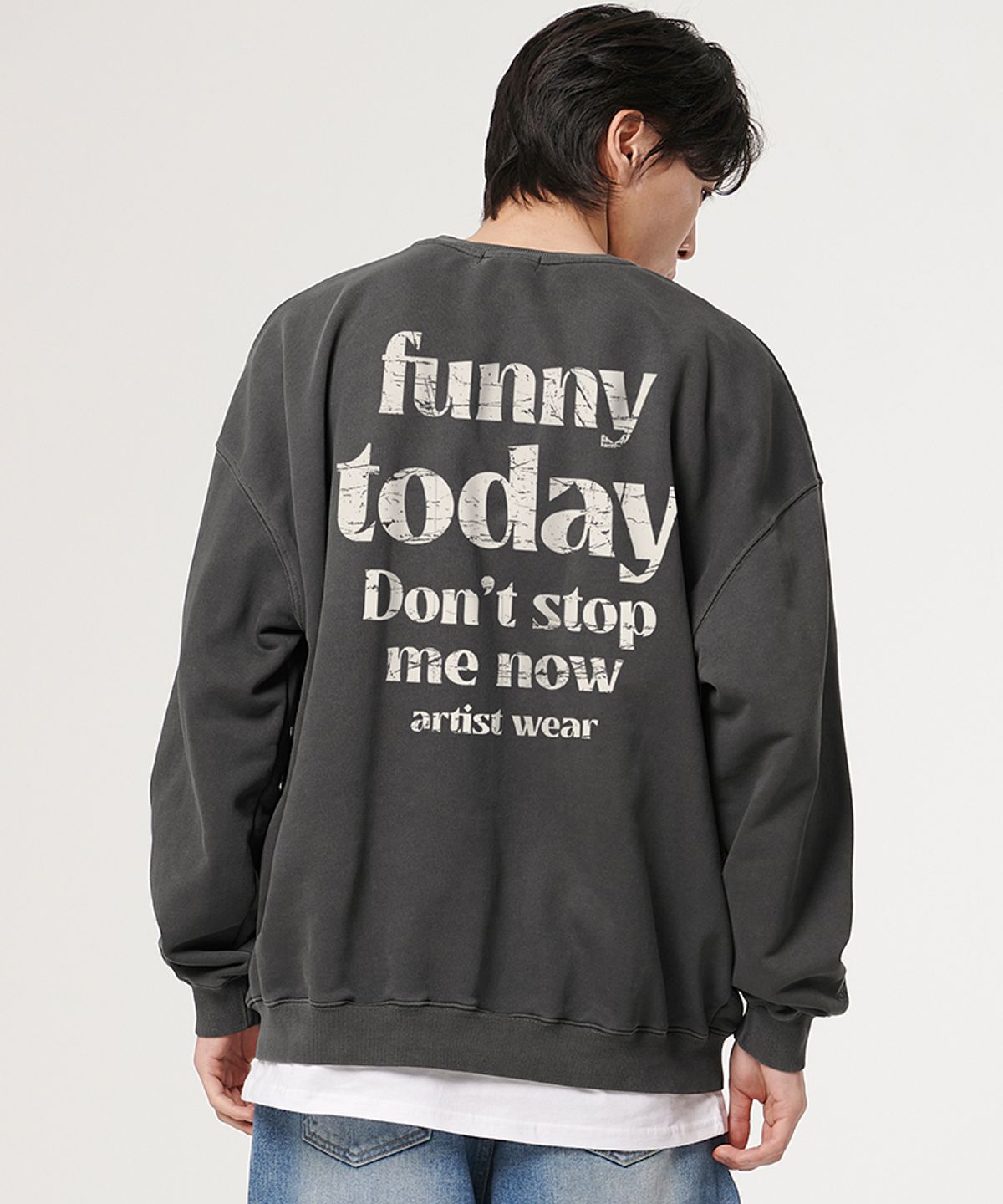 아티스트웨어(ARTISTWEAR) [ATW] 퍼니투데이 피그먼트 맨투맨_GB