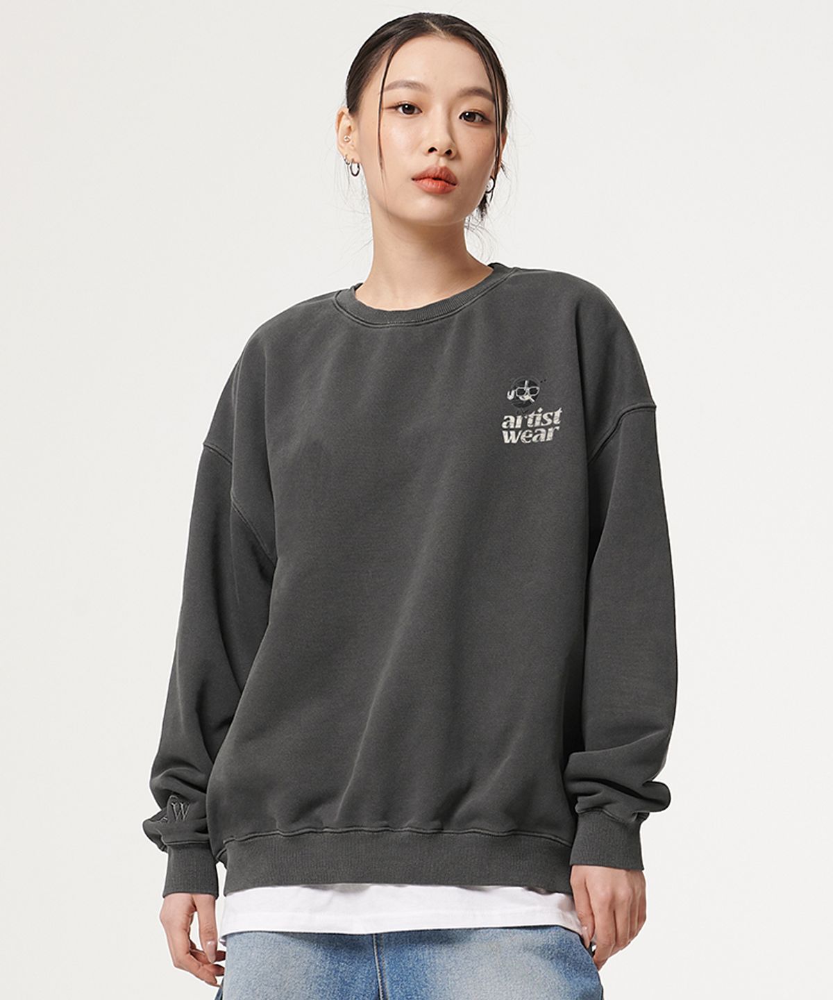 아티스트웨어(ARTISTWEAR) [ATW] 퍼니투데이 피그먼트 맨투맨_GB