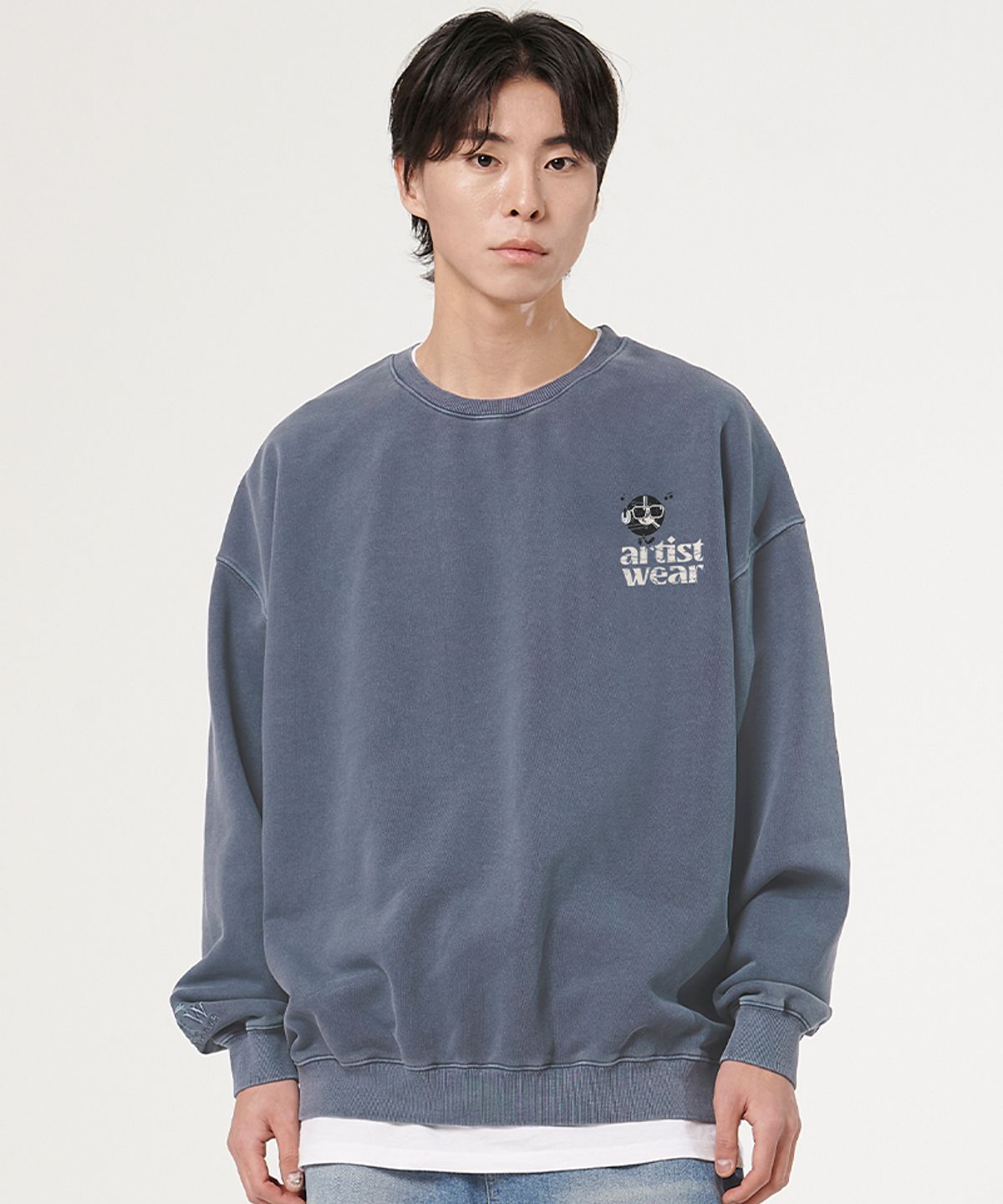 아티스트웨어(ARTISTWEAR) [ATW] 퍼니투데이 피그먼트 맨투맨_GN