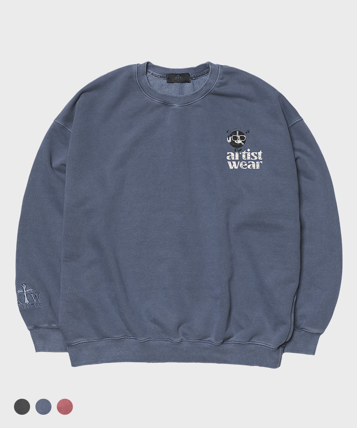 아티스트웨어(ARTISTWEAR) [ATW] 퍼니투데이 피그먼트 맨투맨_GN