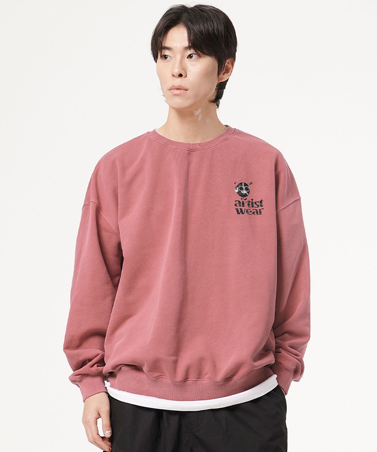 아티스트웨어(ARTISTWEAR) [ATW] 퍼니투데이 피그먼트 맨투맨_GR