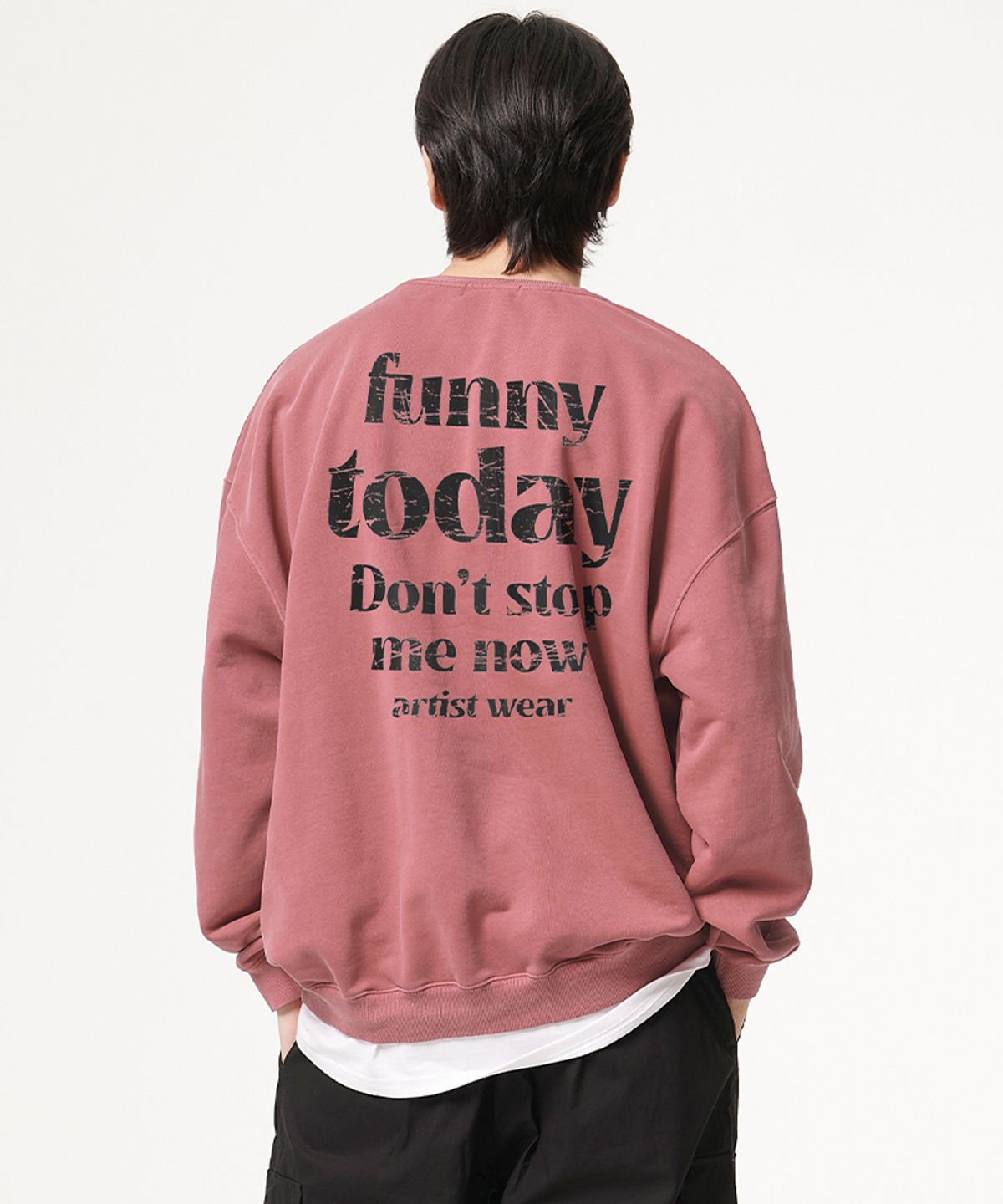 아티스트웨어(ARTISTWEAR) [ATW] 퍼니투데이 피그먼트 맨투맨_GR