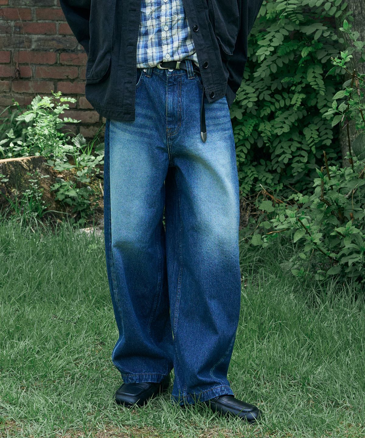 노운(NOUN) corduroy denim pants (blue)