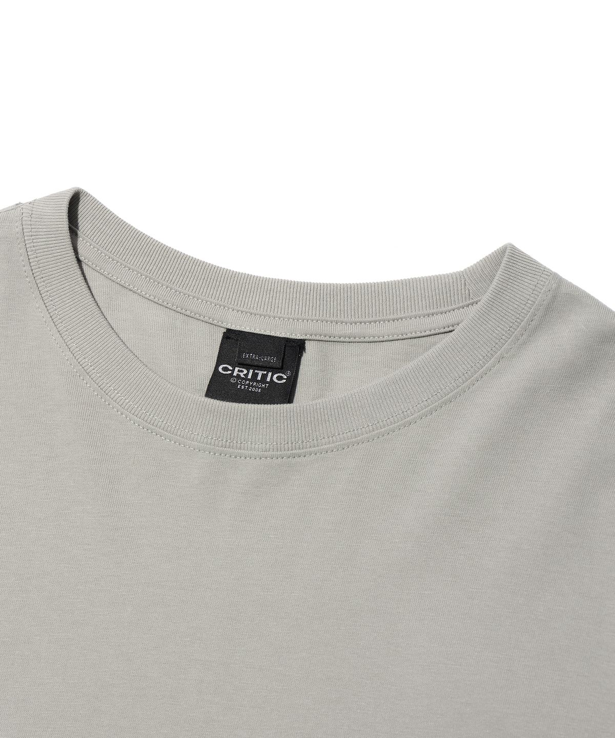 크리틱(CRITIC) WORMHOLE INCISION LONG SLEEVE T-SHIRT LIGHT GREY