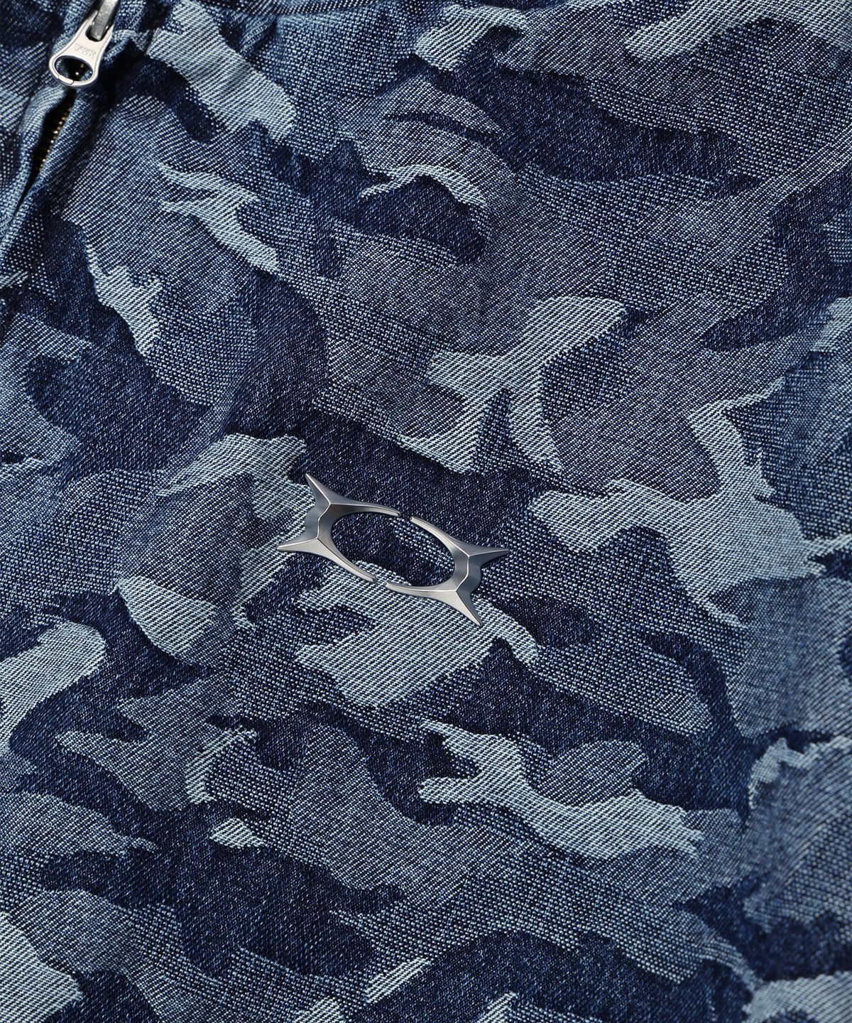 크리틱(CRITIC) DEVIL EARS CAMO WASHING SET UP DENIM HOODY ZIP UP BLUE
