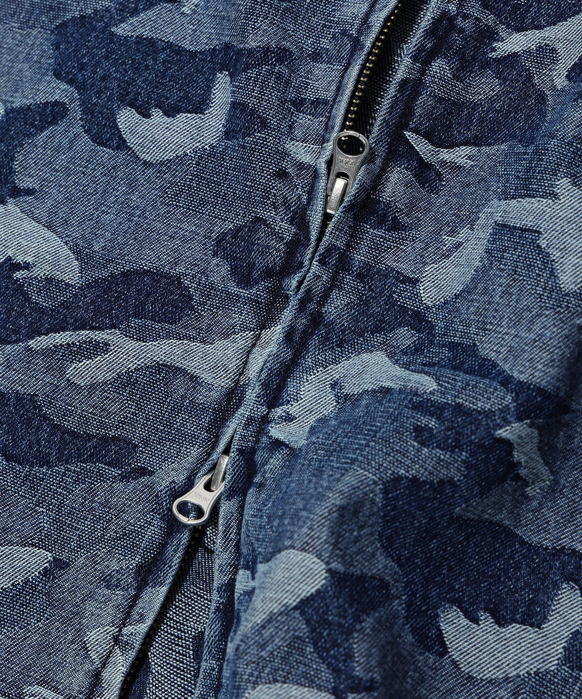 크리틱(CRITIC) DEVIL EARS CAMO WASHING SET UP DENIM HOODY ZIP UP BLUE