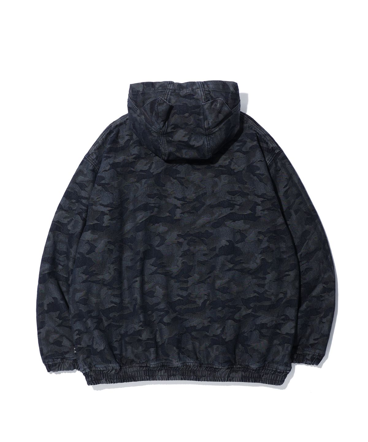 크리틱(CRITIC) DEVIL EARS CAMO WASHING SET UP DENIM HOODY ZIP UP BLACK