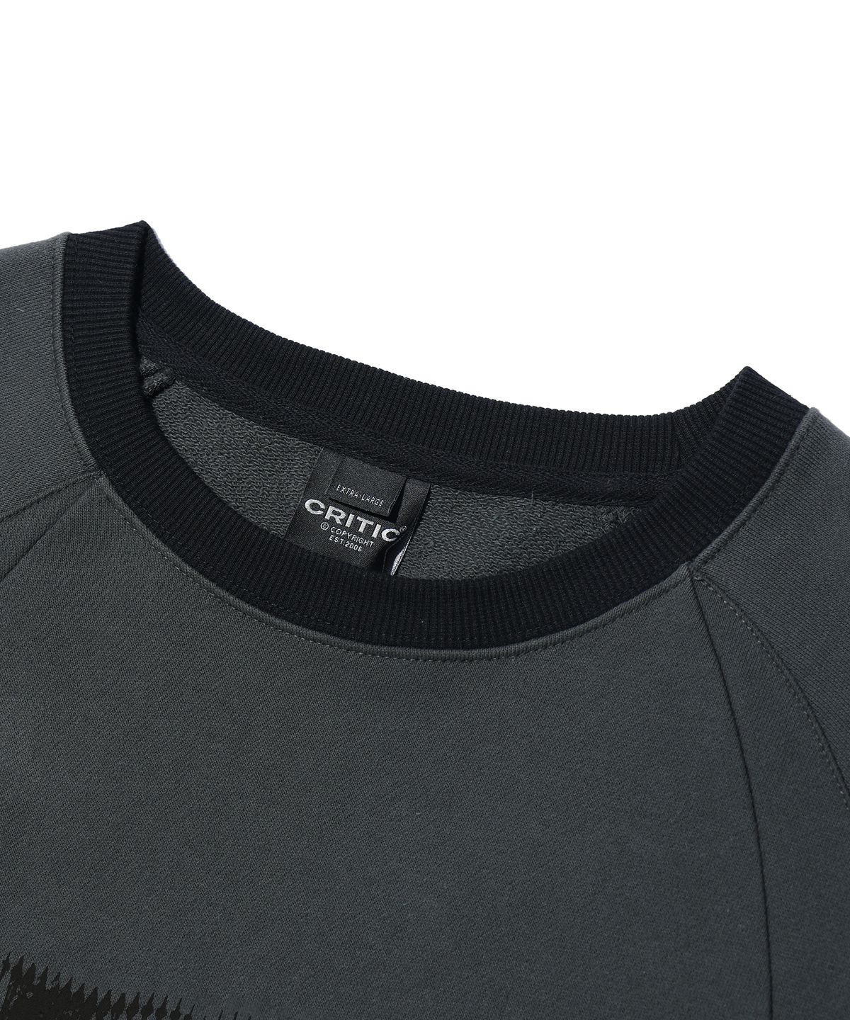 크리틱(CRITIC) WORMHOLE INCISION SWEATSHIRT CHARCOAL