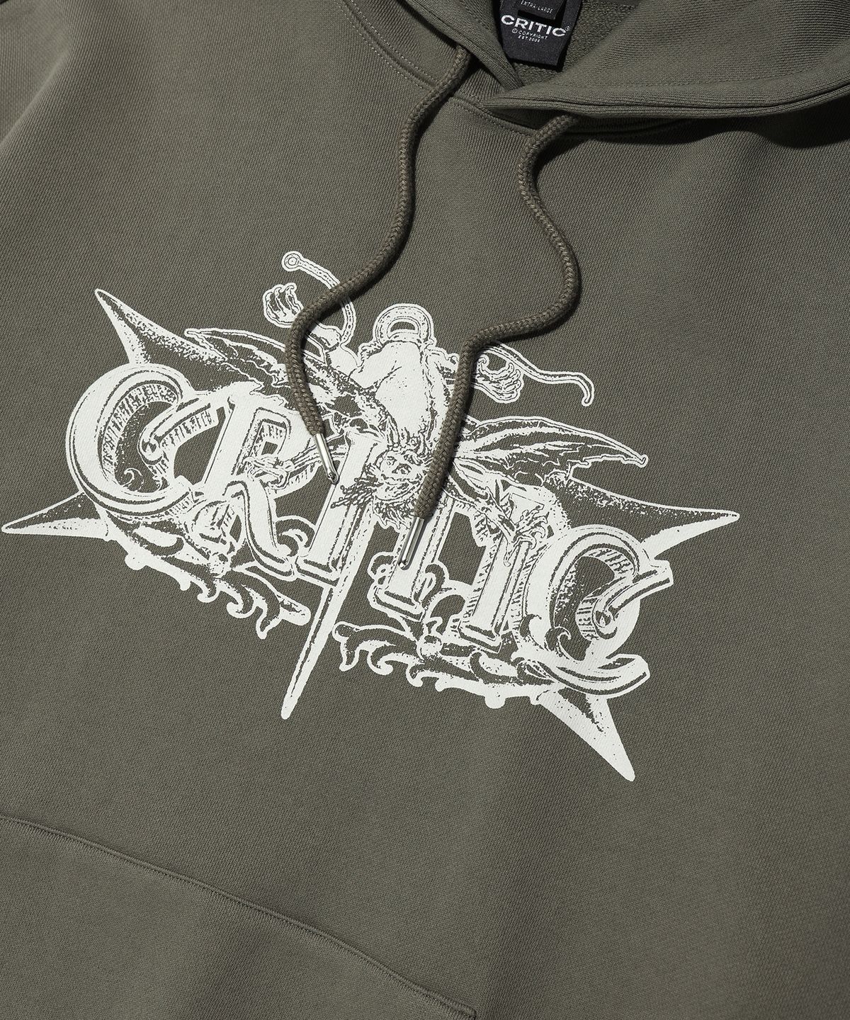 크리틱(CRITIC) DEVIL CRITIC HOODIE KHAKI