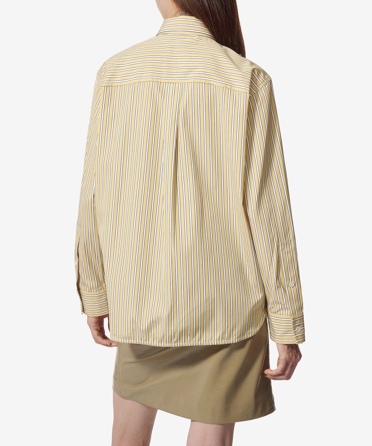 보테가베네타(BOTTEGA VENETA) 스트라이프 포플린 셔츠 - 옐로우 화이트 / 791431V4D407300