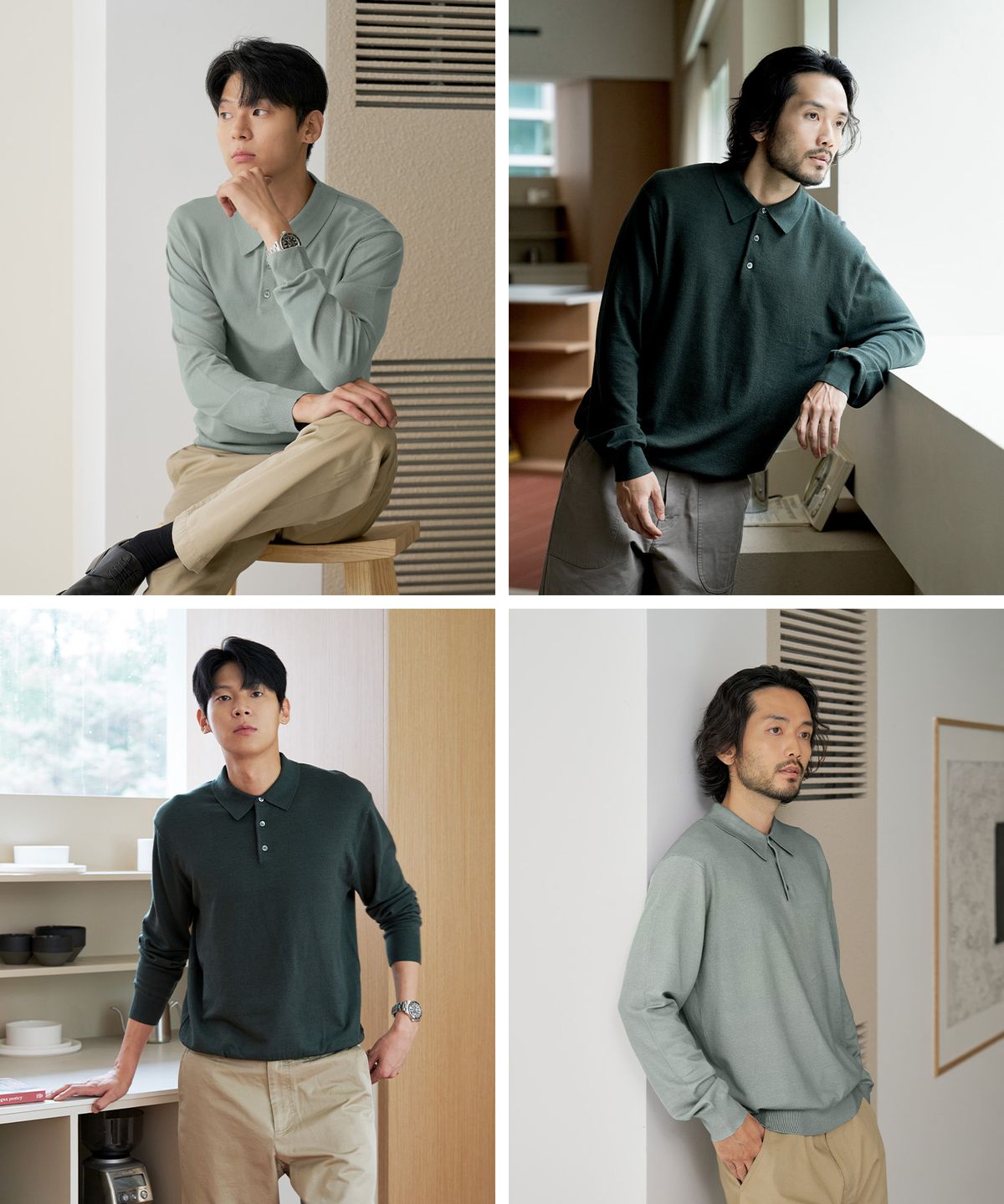 매너그램(MANNERGRAM) 에코베로 카라 긴팔니트_소프트터치 7color
