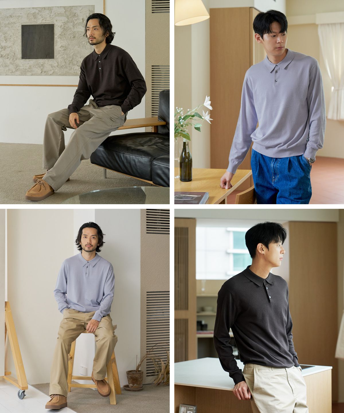 매너그램(MANNERGRAM) 에코베로 카라 긴팔니트_소프트터치 7color