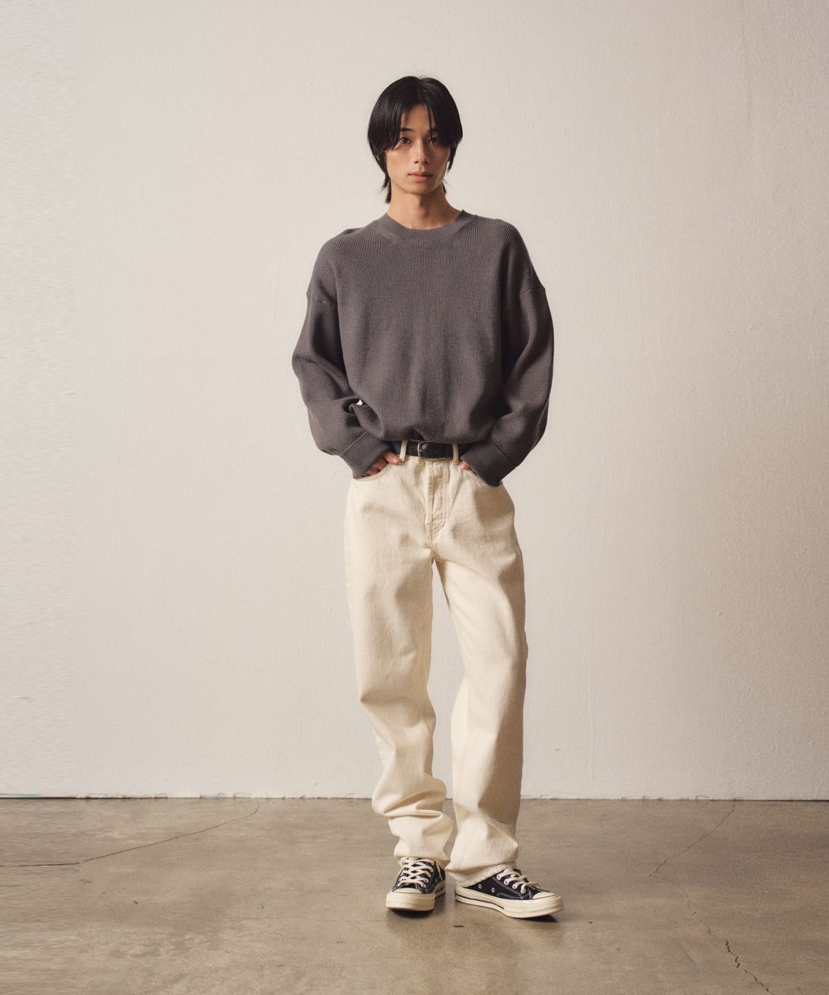 이지오(EZIO) LooseFit Basic Knit_Charcoal