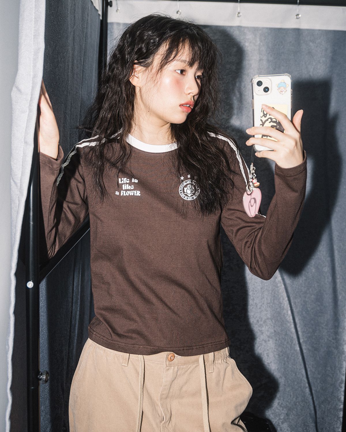 해비즘(HAVISM) W LLF UNIFORM L/S TEE(BROWN)