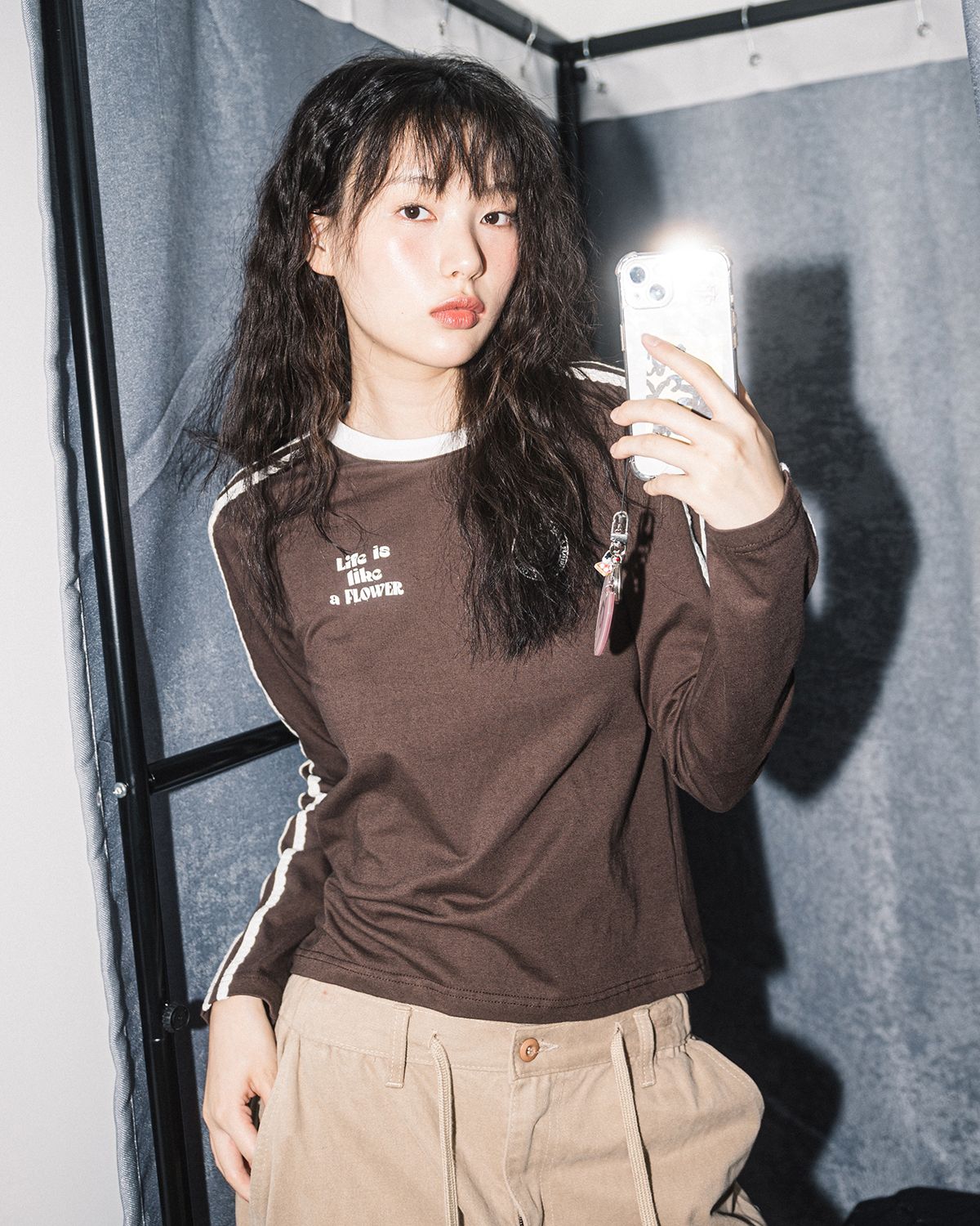 해비즘(HAVISM) W LLF UNIFORM L/S TEE(BROWN)