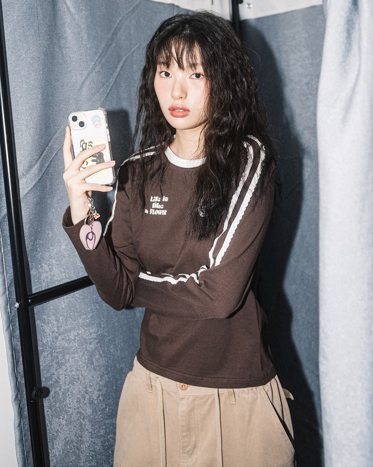 해비즘(HAVISM) W LLF UNIFORM L/S TEE(BROWN)