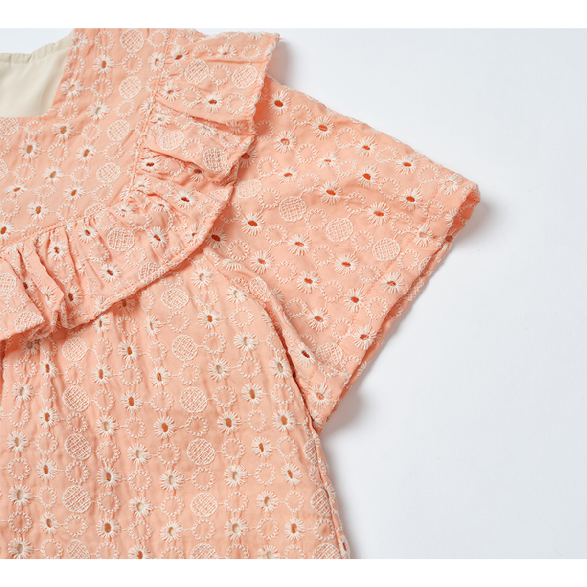 라메종드도도(LA MAISON DE DODO) Elysee Embroidery Dress_Apricot Orange 여름 여아원피스