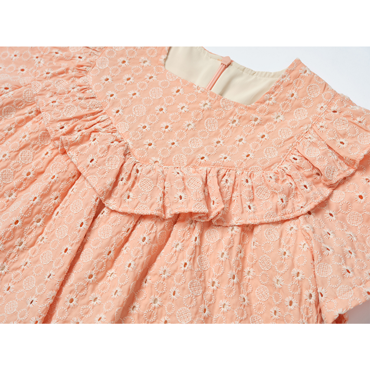 라메종드도도(LA MAISON DE DODO) Elysee Embroidery Dress_Apricot Orange 여름 여아원피스