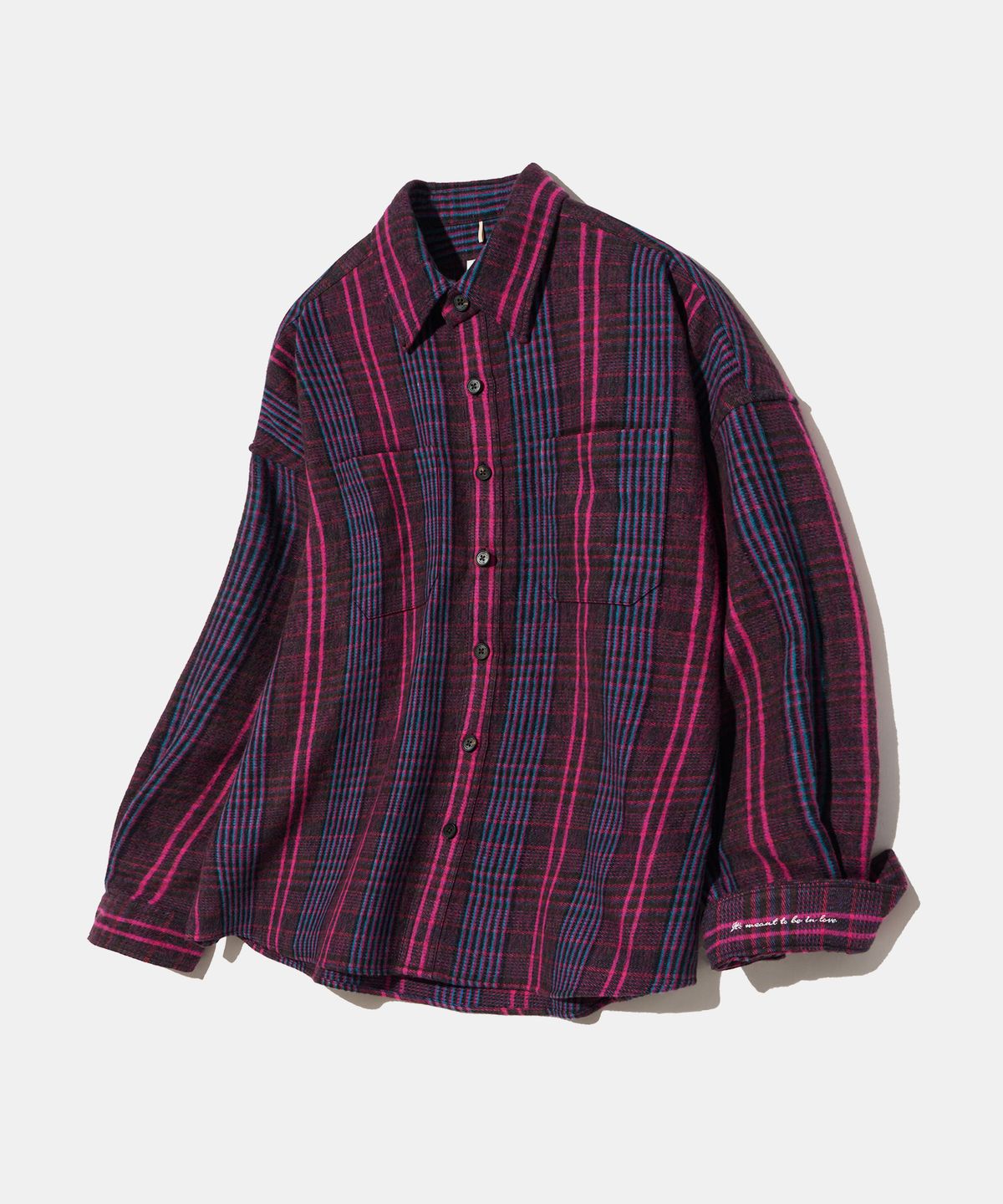 다이아몬드 레이라(DIAMOND LAYLA) Lava Flow Fluff Cotton Check Shirt S162  Opera Pink