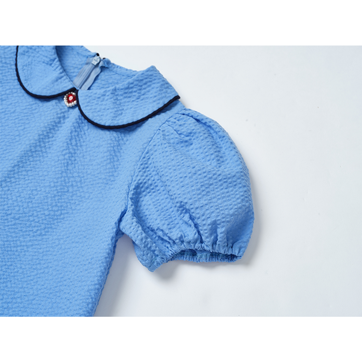 라메종드도도(LA MAISON DE DODO) Summer Marine Dress with Ruby Heart_Carolina School Blue 여름 여아원피스