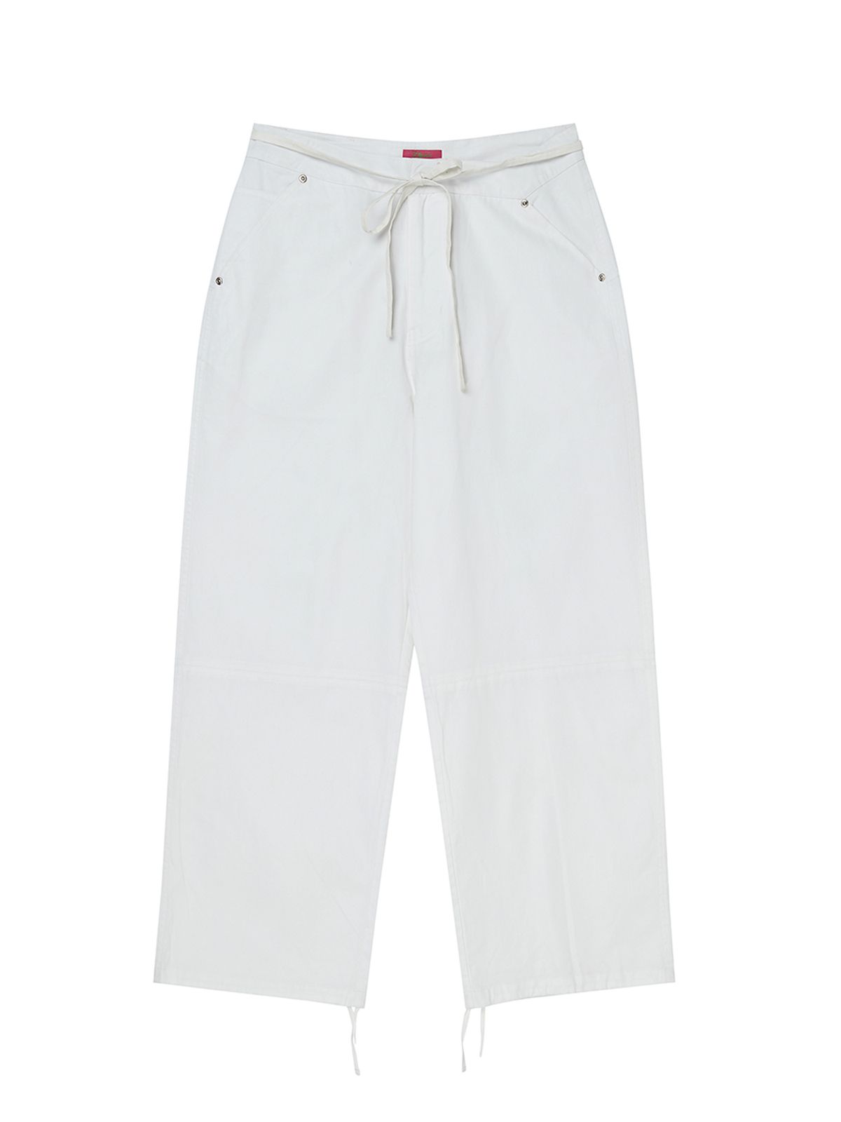 엔와이엑스엑스(NYXX) STRAP BELTED FAUX LEATHER PANTS WHITE