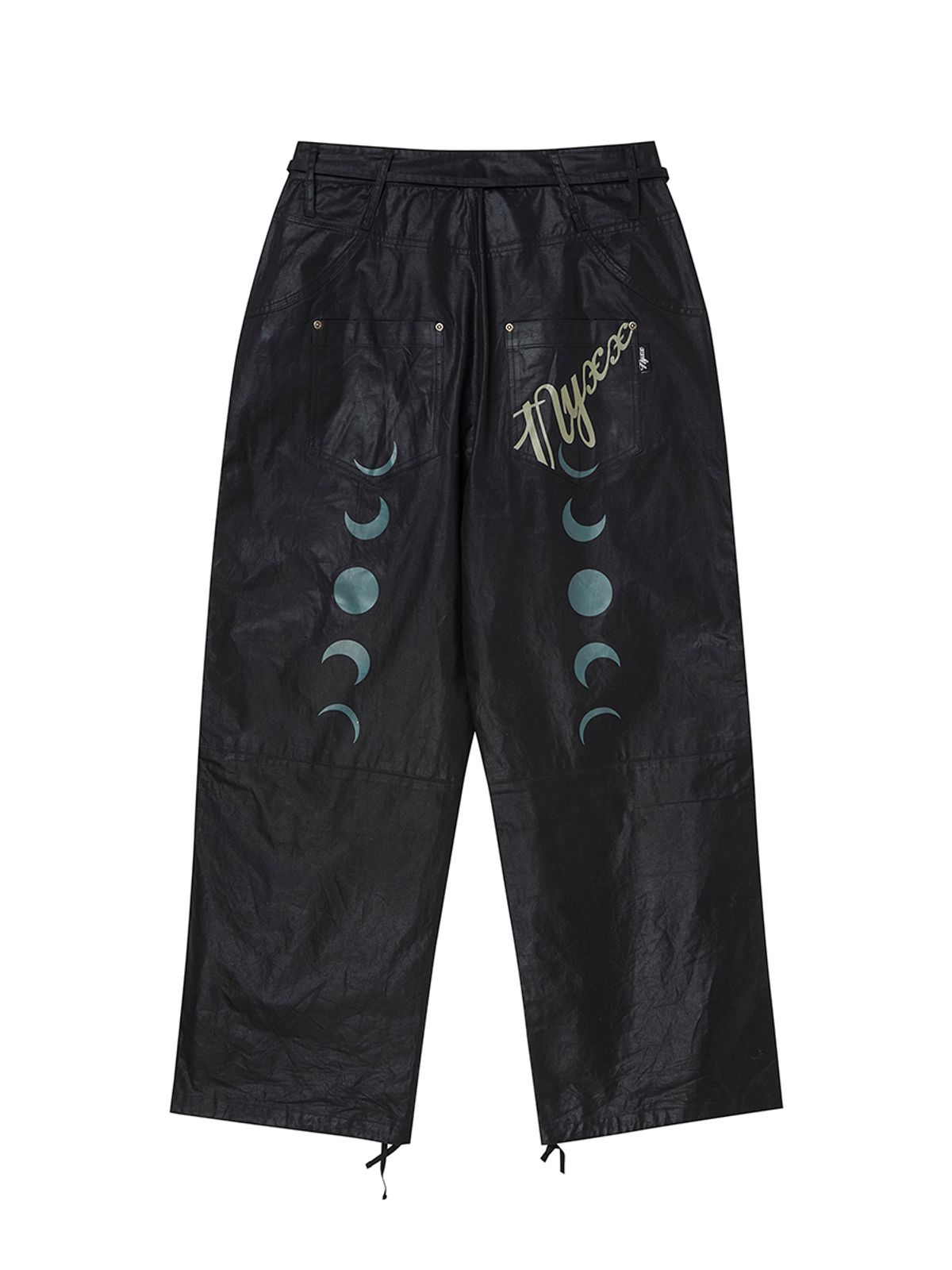 엔와이엑스엑스(NYXX) STRAP BELTED FAUX LEATHER PANTS BLACK