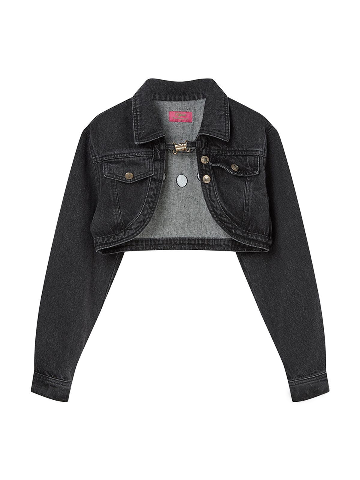 엔와이엑스엑스(NYXX) BOLERO SHAPE DENIM JACKET BLACK WASHED